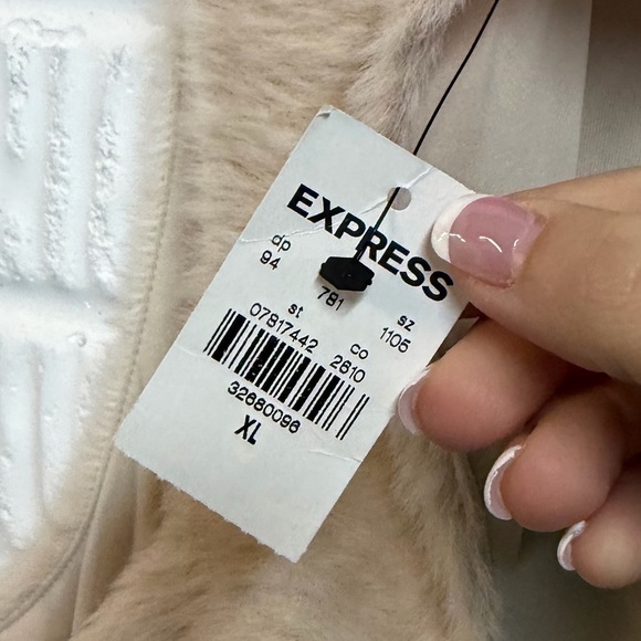 Express Faux Fur Open-Back Dress – Size XL NWT - Picture 11 of 11